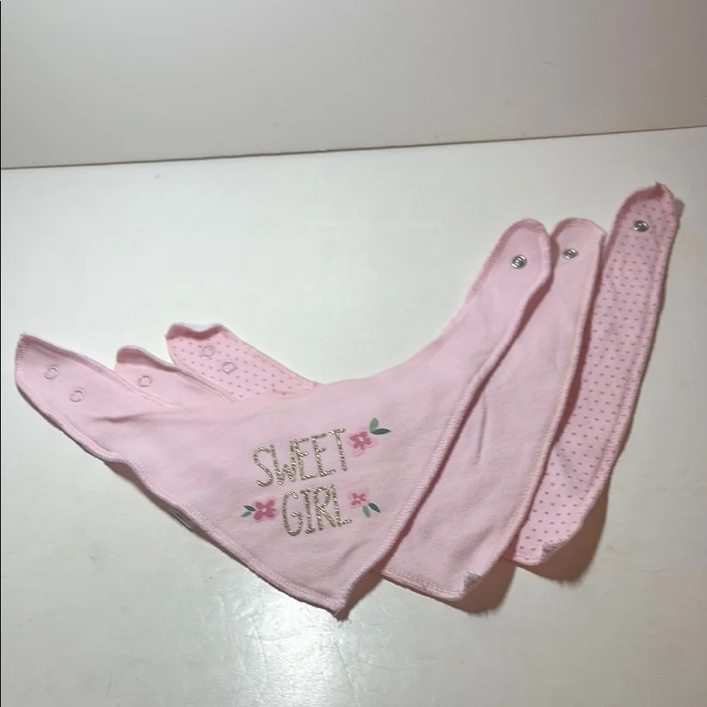 Sweet Girl Pink Baby Bib Set